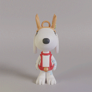 snoopy Natale ornamento arte portachiavi collana fan art caricatura 3d print model - Mito3D