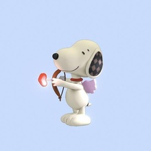 snoopy cupid game valentine's day love peanuts charlie brown 3d print model - Mito3D