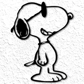 snoopy parete arte arredamento shultz beagle cane Charlie Marrone woodstock cartone animato carattere fan art rosso barron linus classico Basso poli 2d casa cucciolo 3d print model - Mito3D
