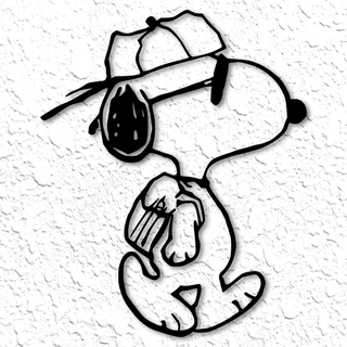 snoopy pared Arte decoración Shultz beagle perro charlie marrón Woodstock dibujos animados personaje arte fan rojo Barron linus clásico escuela politécnica 2d hogar casa perrito 3d print model - Mito3D