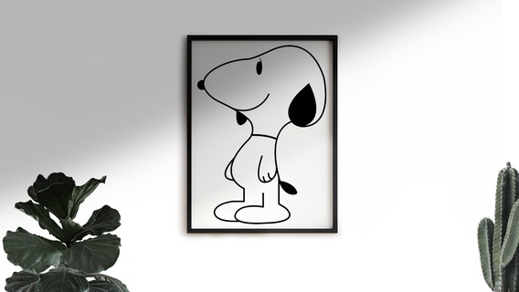 snoopy wall charlie brown dog art decoration decor home design minimalist ornament 2d 3d print model - Mito3D