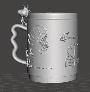 snoopy woodstock cup Home 3d print model - Mito3D