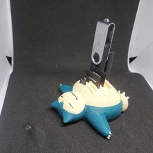 snorlax flash sürücü, sd kart organizer sanat pokemon kalem sürücüsü kartı 3d print model - Mito3D