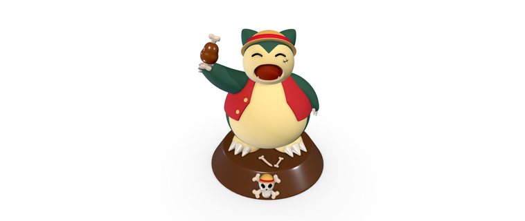 Ronflex luffy 3d impression aliments Pokémon b3d amusement nintendo manger 3d print model - Mito3D