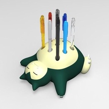 snorlax pen holder game pokemon toy penholder 3d print model - Mito3D