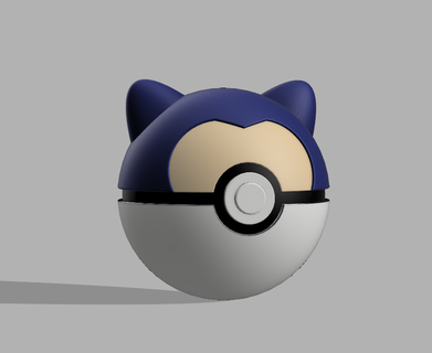snorlax pokebola jogos Pokémon 3d print model - Mito3D