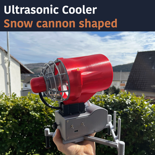 snow cannon shaped air cooler - ultrasonic snowmaker snowgun fan summer cooling 3d print model - Mito3D