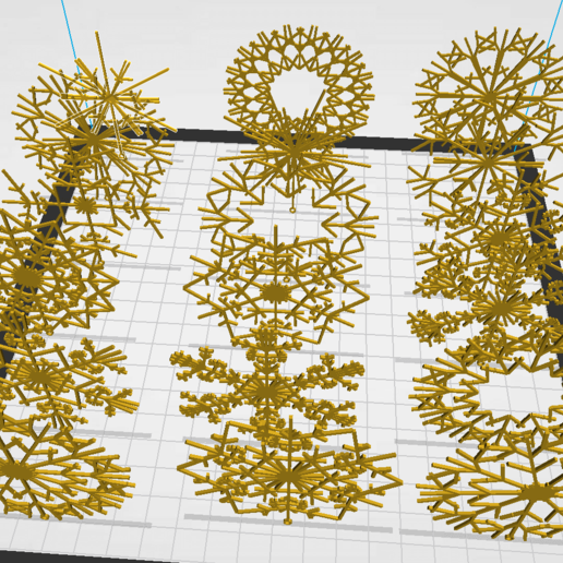 snow flakes xmas tree art flake 3D print model - Mito3D