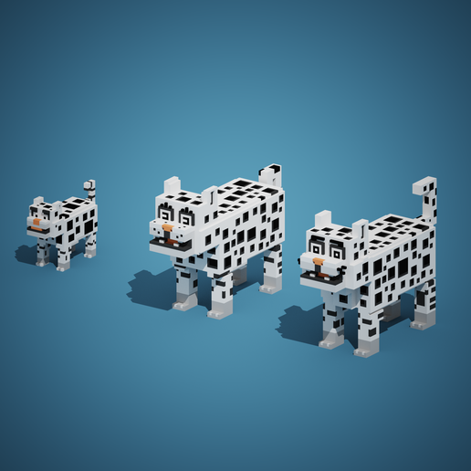 neige léopard animal 3D print model - Mito3D