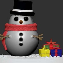 neve uomo Natale ornamento natale pupazzo toy_game_accessories 3d print model - Mito3D
