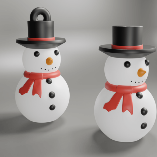 neige homme Noël arbre ornement décoration bonhomme cadeau congelé figurine déco miniatures hiver 3D print model - Mito3D