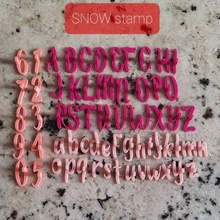 neige timbre Gâteaux lettres alphabet joint 3d print model - Mito3D