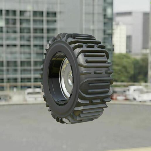 neve pneu + roda 3 rc 1 18 10 off road traxxas die cast plástico modelo maquete en plastique miniatura escala maisto 3D print model - Mito3D