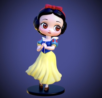 snow white - q posket doll posquet disney princess princesses cute funko floonasif 3d print model - Mito3D
