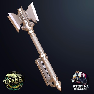 snowball axe mace - atomic heart cosplay - eternal atomic heart pashtet fox snowball blade knife mace morning star replica fanart cosplay weapon prop twins atomic comicon  3d print model - Mito3D