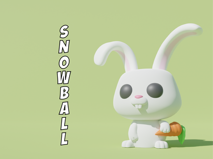 boule neige secret vie animaux domestiques lapin mignonne animal compagnie funko jouet Jeu enfant 3d print model - Mito3D