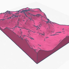 don nieve Gales topografico mapa Snowdonia 3d print model - Mito3D