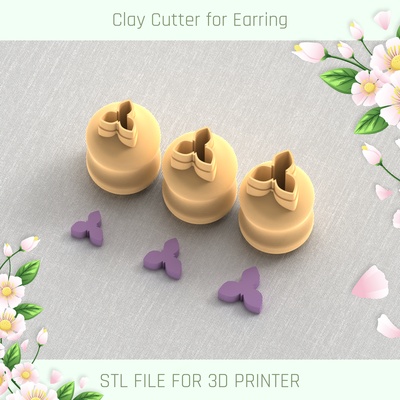 snowdrop flower mini cutter micro clay 3 sizes polymer tool jewellry stl cutters mirco 3d print model - Mito3D