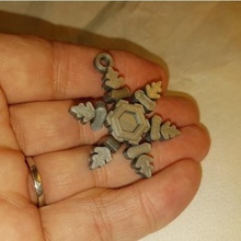 snowflake various jewels snow flake keychain henchman 3d print model - Mito3D