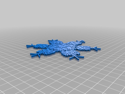 snowflake customized interactive art 3d print model - Mito3D
