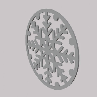 fiocco neve palla Natale ornamento sottobicchiere casa 3d print model - Mito3D