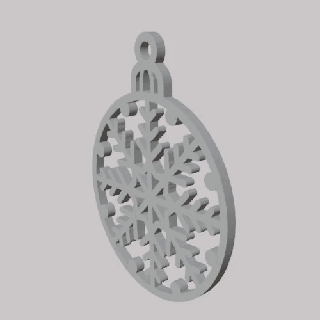 snowflake christmas ball keychain - pendant earring Jewelry 3d print model - Mito3D