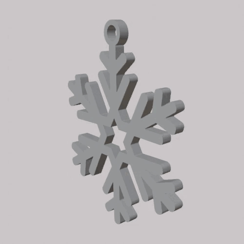 floco neve Natal enfeite 1 chave anel pingente brinco joalheria 3D print model - Mito3D