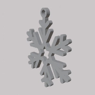 floco neve Natal enfeite 1 chave anel pingente brinco joalheria 3d print model - Mito3D