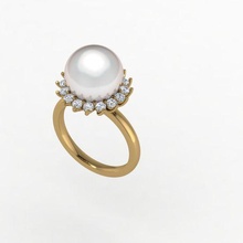 fiocco neve dancing ring perla 11mm gioielleria squillare 3d print model - Mito3D