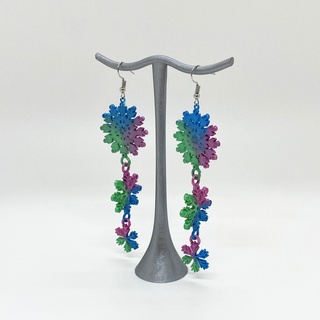 snowflake dangle earrings earring drop snowflakes winter christmas unique elegant supports simple easy 3d print model - Mito3D