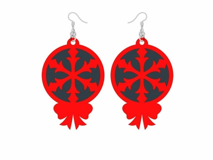 snowflake earrings 1 3d print model - Mito3D