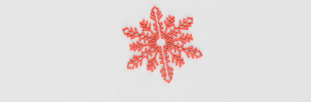 fiocco neve abete albero decorazione l 3d print model - Mito3D