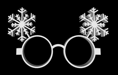 snowflake glasses 3d print model - Mito3D