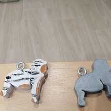 snowflake gorilla key rings copito from snow 3d print model - Mito3D