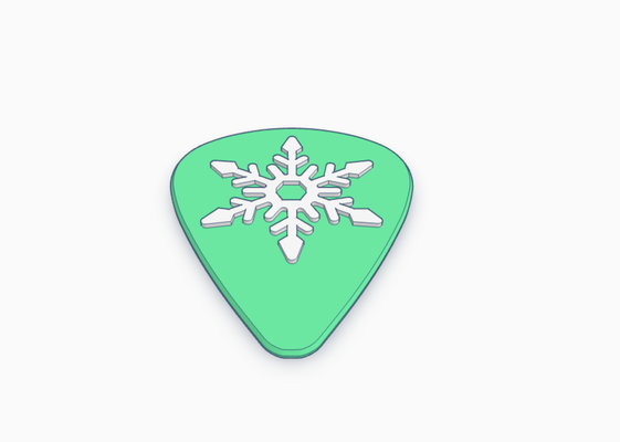 snowflake guitar pick bass electric acoustic snow instrument music rock classical pickcard band group collection card 3d print model - Mito3D