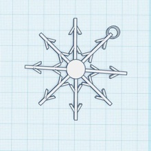 snowflake key chain jewelry 3d print model - Mito3D