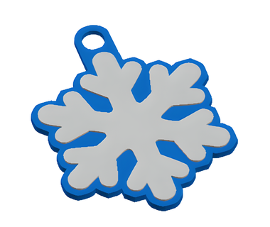 snowflake key ring Jewelry keychain snowflake snow  3d print model - Mito3D