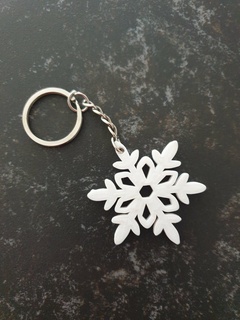 snowflake keychain flake snow key rings 3d print model - Mito3D