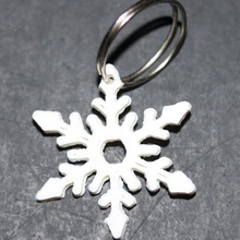 snowflake keychain fashion keyring quick simple christmas xmass 3d print model - Mito3D