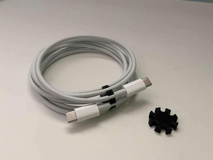 Schneeflocke Mac USB Kabel Veranstalter 3d Drucken 3d print model - Mito3D