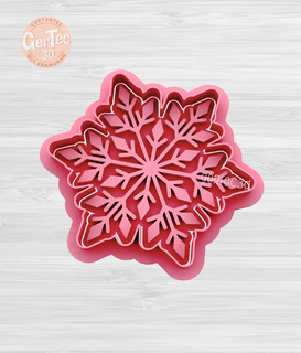 snowflake n 8 cookie cutter stamp flake christmas seal mass cookies cold porcelain ceramics 3d print model - Mito3D