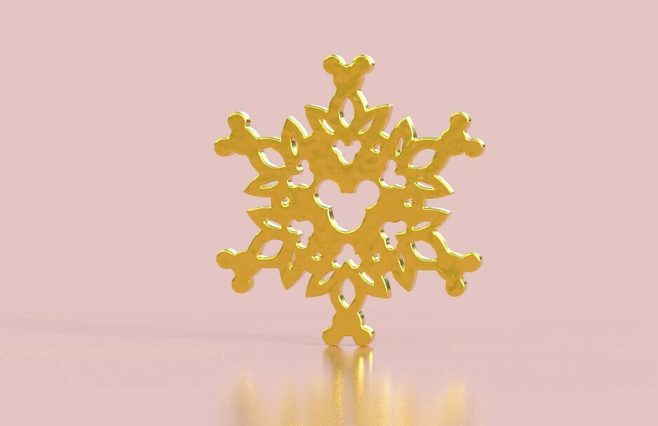 floco neve enfeite casa árvore ornamental mickey Disney Natal natal decoração Cristo 3D print model - Mito3D