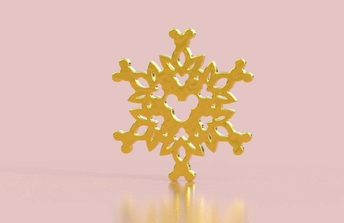 snowflake ornament Home tree ornamenttree mickey disney christmas xmas decor christas 3d print model - Mito3D