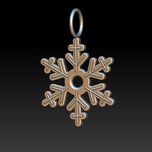 snowflake pendant jewelry stl jewellery 3d print model - Mito3D