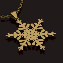 snowflake pendant jewelry gold necklace fashion 3d print model - Mito3D