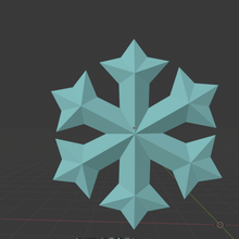 snowflake poly snow pepakura papercraft low 3d print model - Mito3D