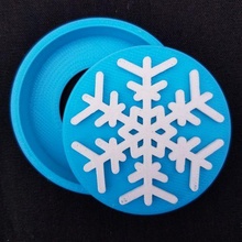 snowflake snap badge fashion ornament tree christmas xmas gingerbread man snow kids toy toys magnet magnets fun cool party favor cute gift stocking stuffer holiday holidays school spirit team cheer promotion advertising swag abbymath button brooch small print girl girls boy boys birthday 3d print model - Mito3D