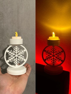snowflake tealight lamp - commercial license Home christmas tree santa snow grinch halloween reindeer 3d print model - Mito3D