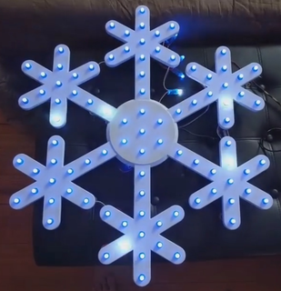 snowflake use pixel leds christmas decoration led light ws2801 ws2811 xmas decor deco home 3d print model - Mito3D