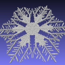 los copos de nieve gravner-griffeath simulación art matemáticas arte 3d print model - Mito3D